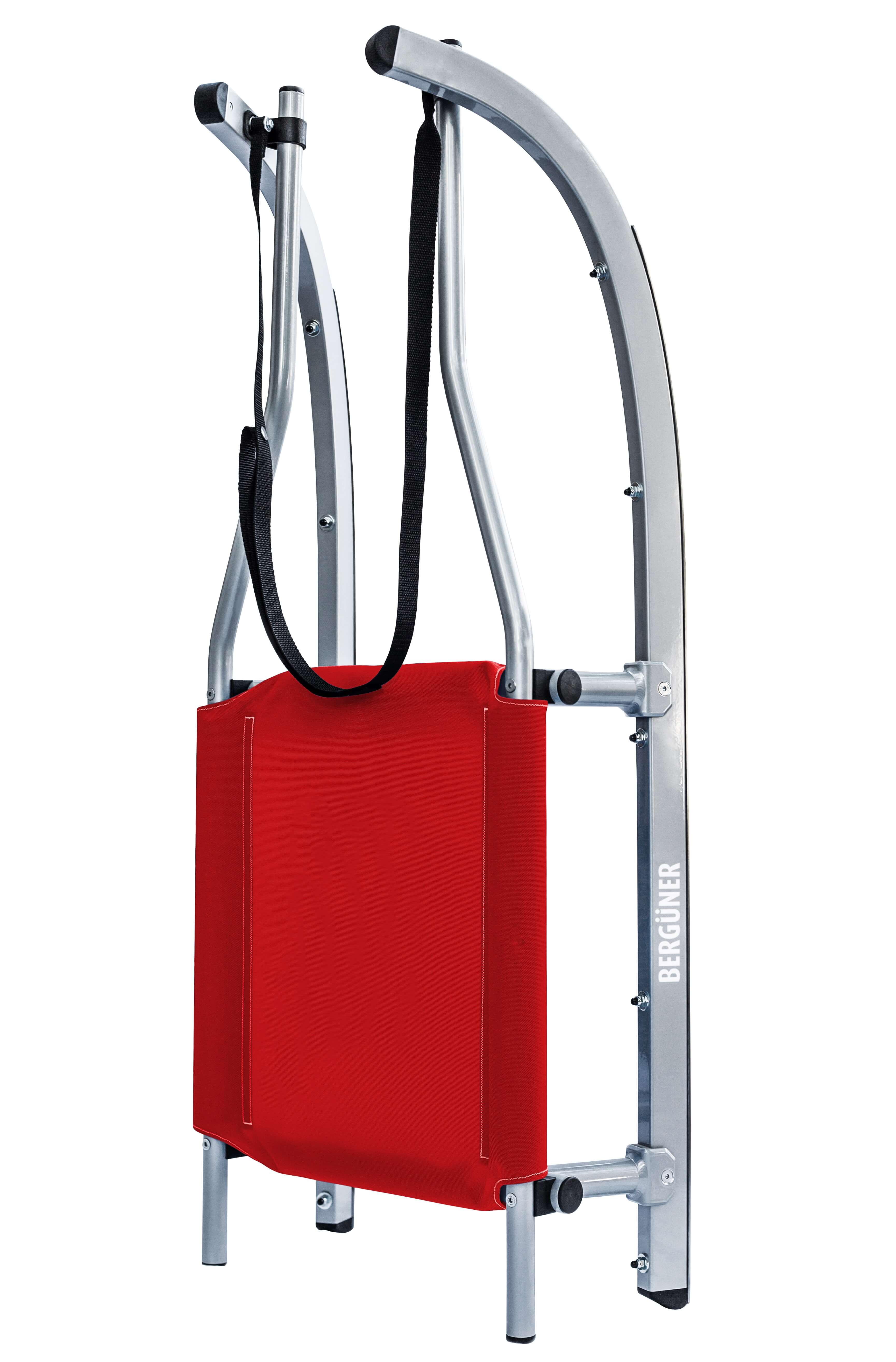 Alu-Freizeitrodel, Länge 115 cm, Überzug rot Alu-Freizeitrodel, Länge 115 cm, Überzug rot.