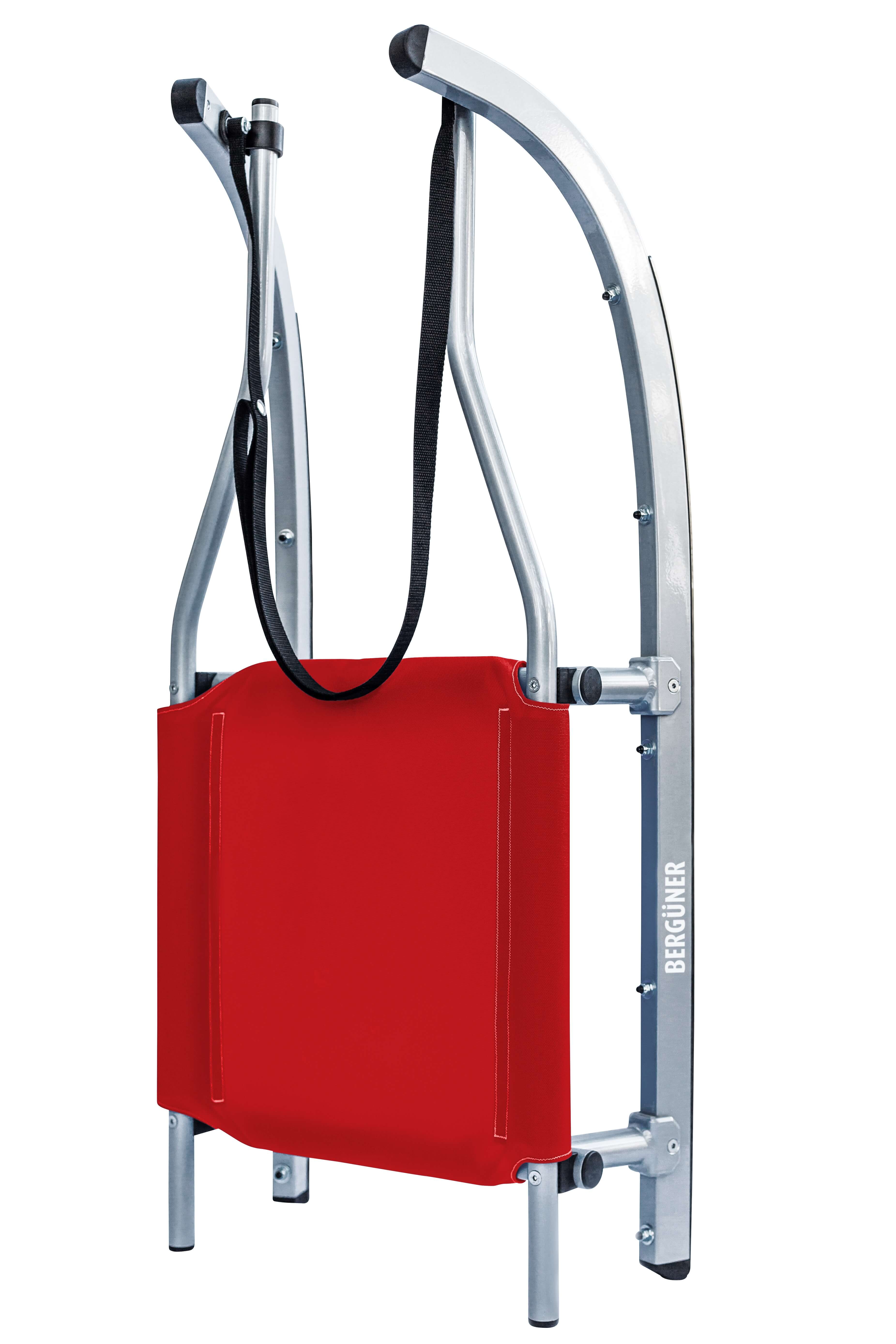 Alu-Freizeitrodel, Länge 105 cm, Überzug rot Alu-Freizeitrodel, Länge 105 cm, Überzug rot.